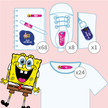 Pack etiquetes de Bob Esponja