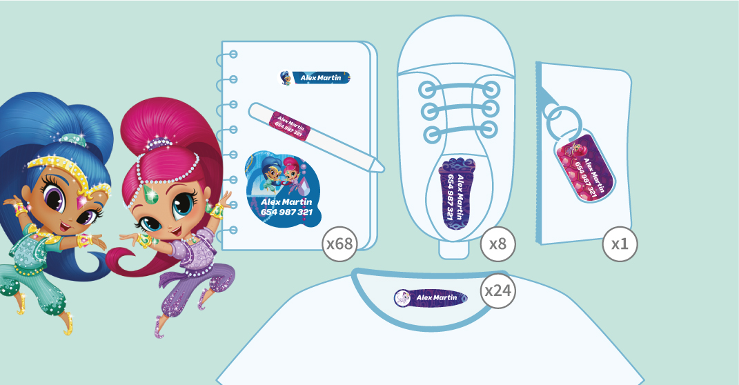 Pack etiquetes de Shimmer i Shine