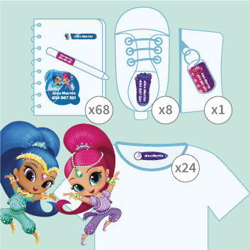 Pack etiquetas de Shimmer y Shine