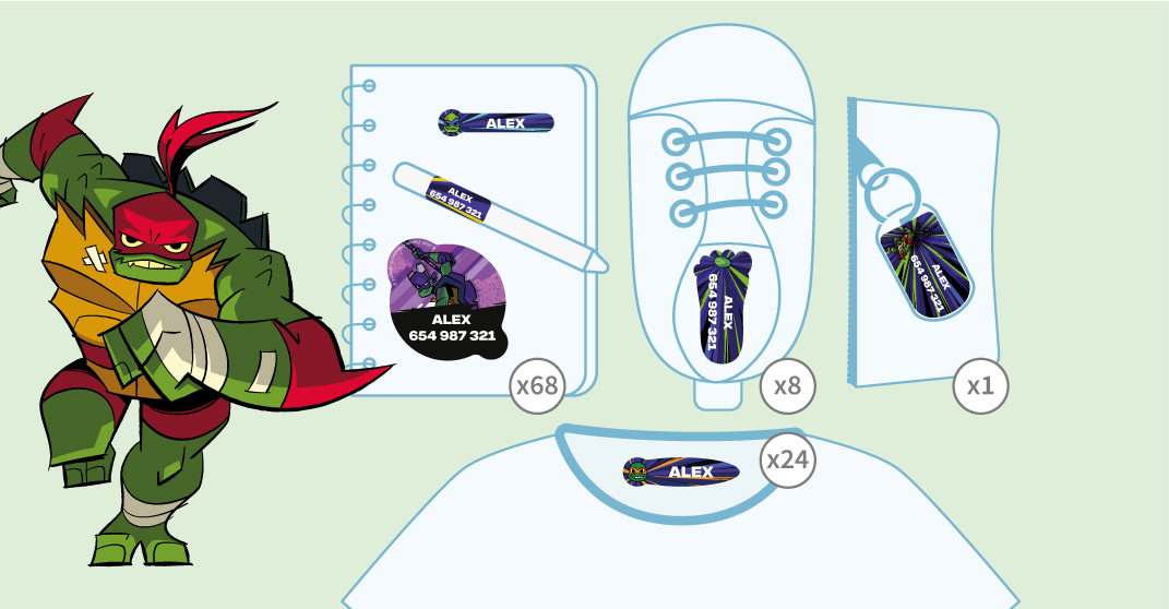 Pack etiquetes de les Tortugues Ninja