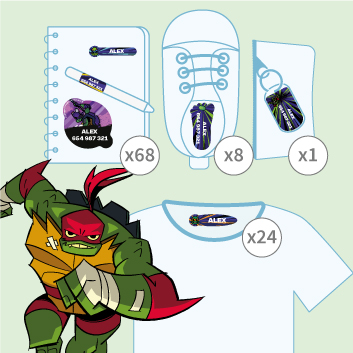 Pack etiquetas de las Tortugas Ninja