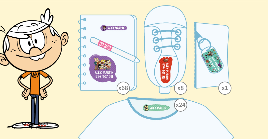 Pack etiquetes de The Loud House