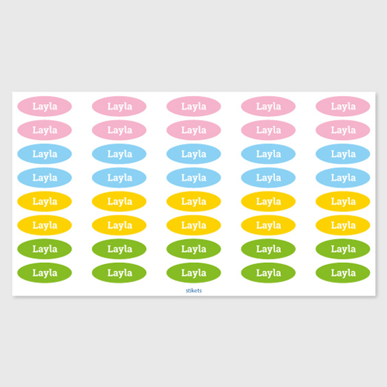 Name stickers for pencils and school supplies