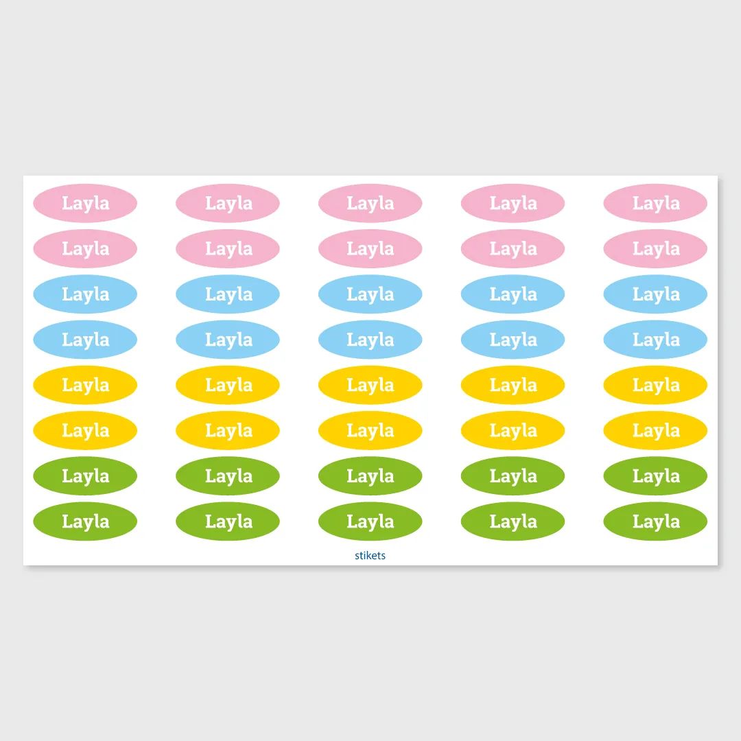 Name stickers for pencils and school supplies