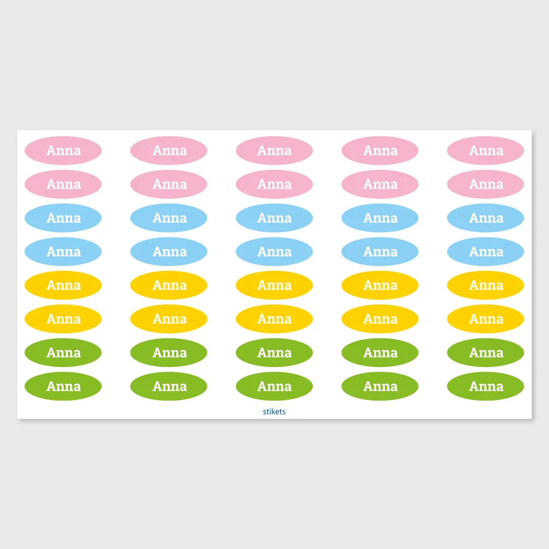 Name stickers for pencils and school supplies