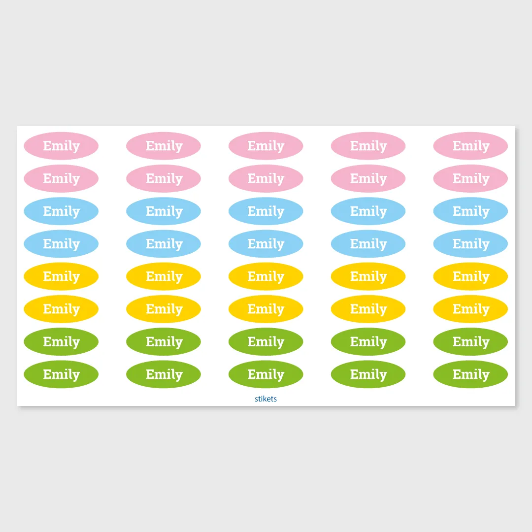 Name stickers for pencils and school supplies