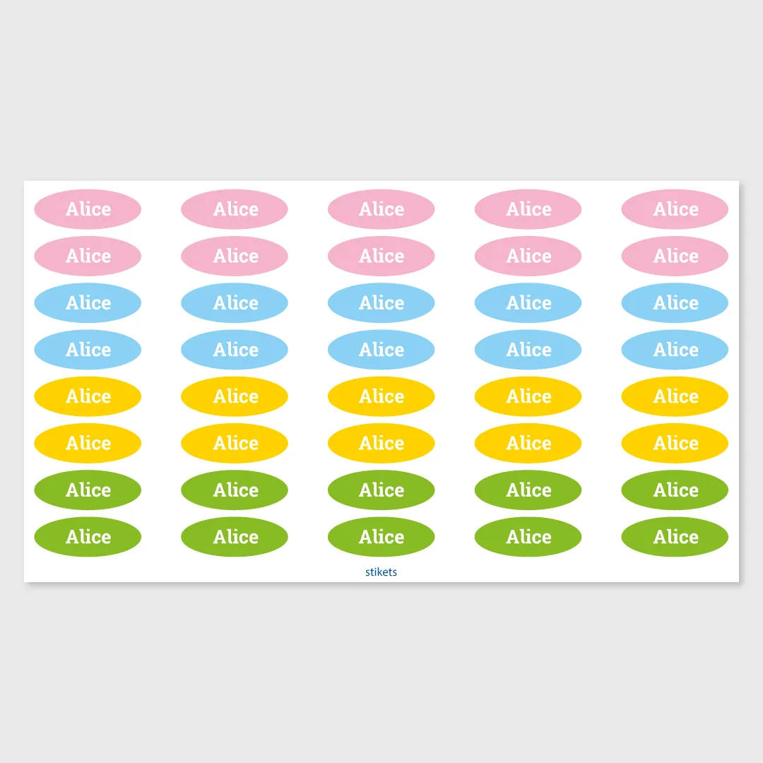 Etiquettes personnalisés prénom pour crayons et fournitures scolaires