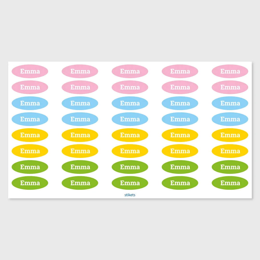 Naamstickers kind voor school of kinderdagverblijf