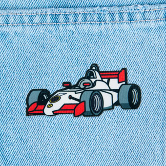 Racing car iron-on patch