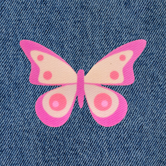Iron-On Patch Pink Butterfly