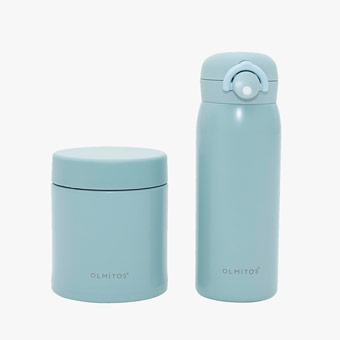 Ensemble Thermos Liquide et Solide couleur Bleu clair pour bébé