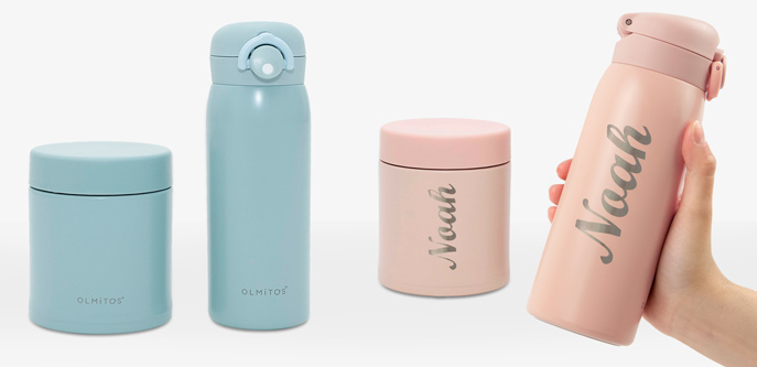 Termos per a menjar i líquids per a nadons celeste