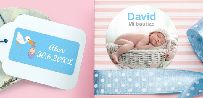 Etiquetas para detalles y regalos de Bautizos