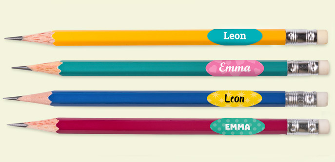 Etiketten für Schulbleistifte