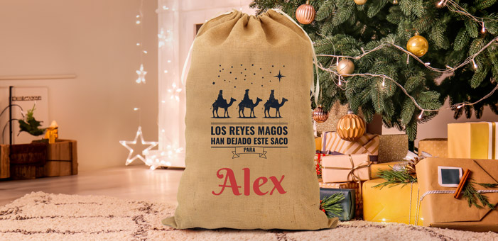 Saco Reyes Magos personalizado, Melchor Gaspar y Baltasar
