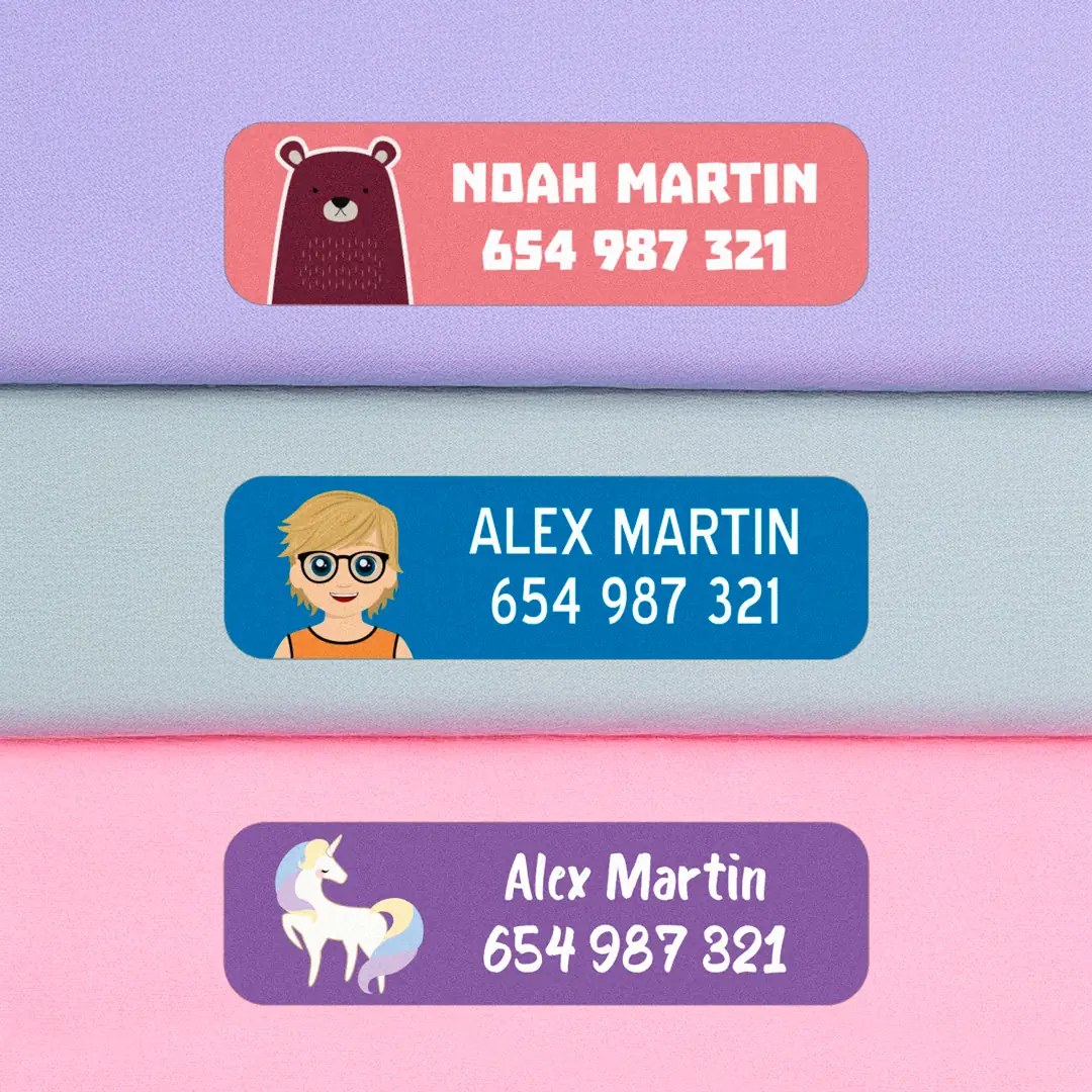 Grote naamlabels voor kleding