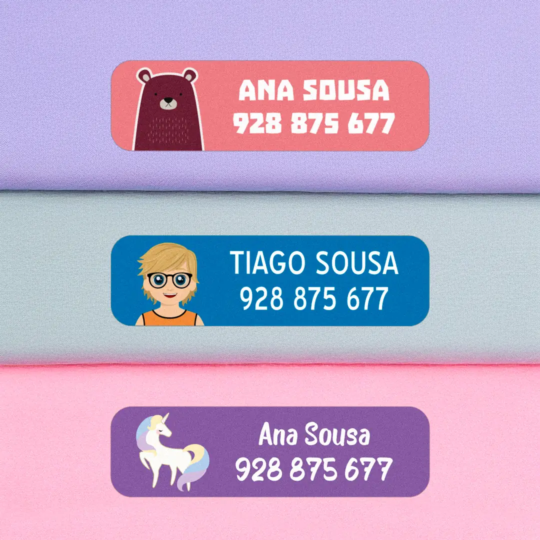 Etiquetas para roupa grandes