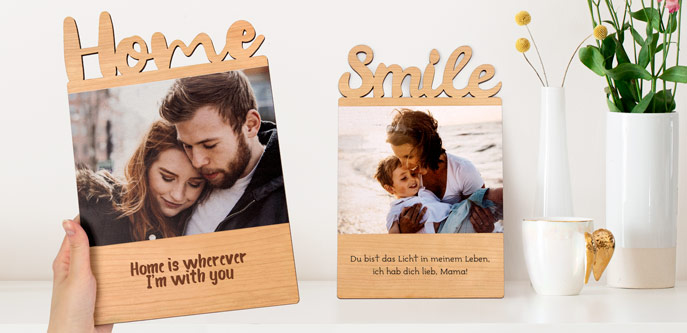Personalisierte Tafel mit großem Foto