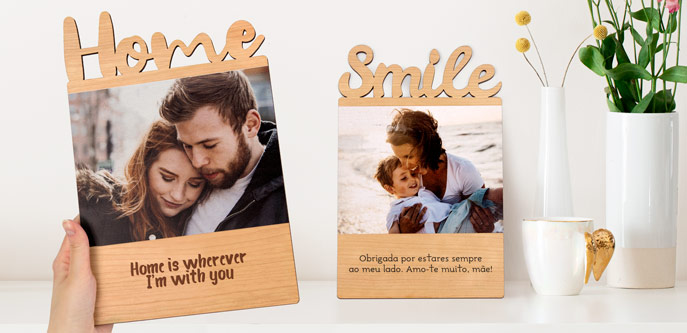 Placa personalizada com foto grande