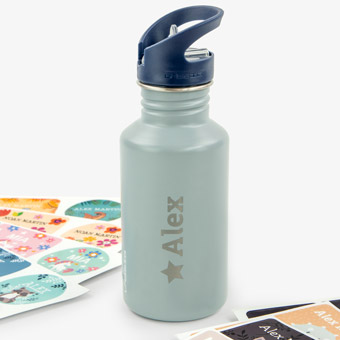 Customisable Engraved Blue Bottle for Kids by Lässig 