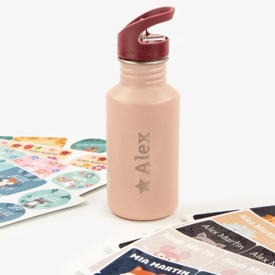 Botella rosa Lässig personalizable para niños