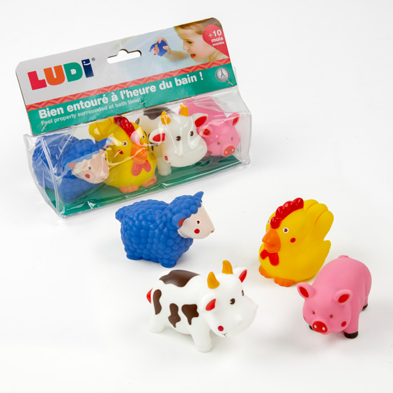 Farm-themed Sprinkler Bath Toys with  4 pieces