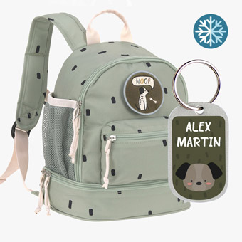 Motxilla Happy Prints Light Olive Lässig personalitzable