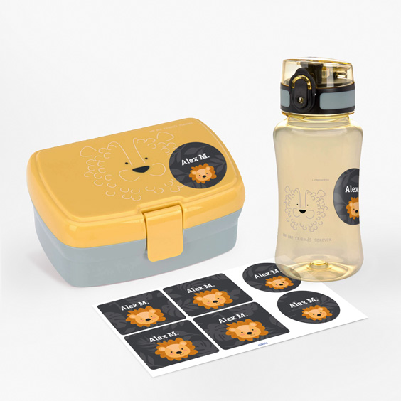 Lion Snack Box and Water Bottle Set by Lässig