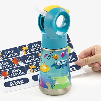 Personalisierte Edelstahl-Kindertrinkflasche Maped Jungle Fever
