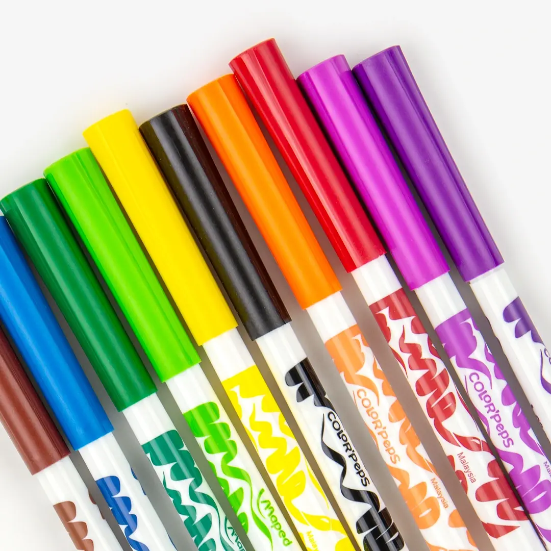 Caixa de 10 retoladors punta pinzell ultarrentables Maped per a nens