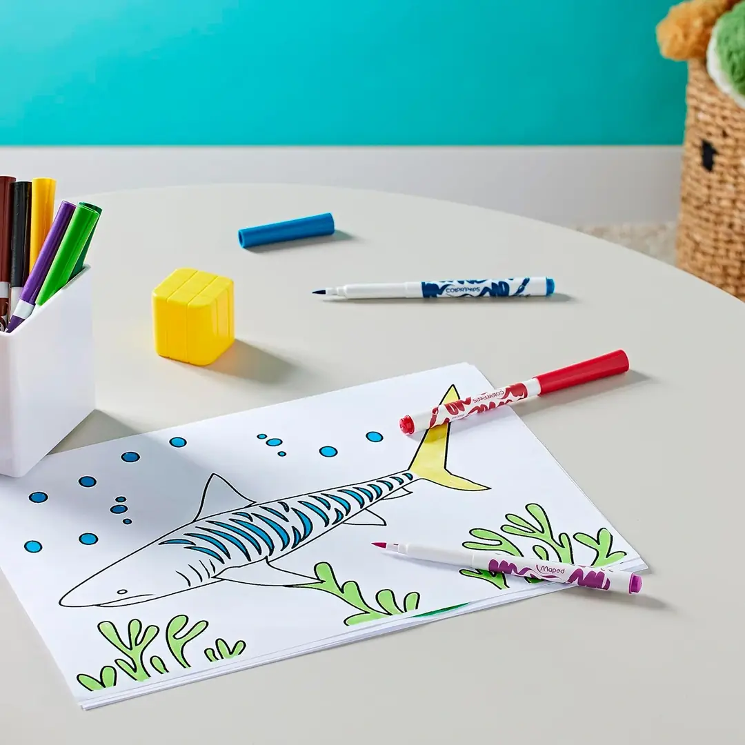 Caixa de 10 retoladors punta pinzell ultarrentables Maped per a nens