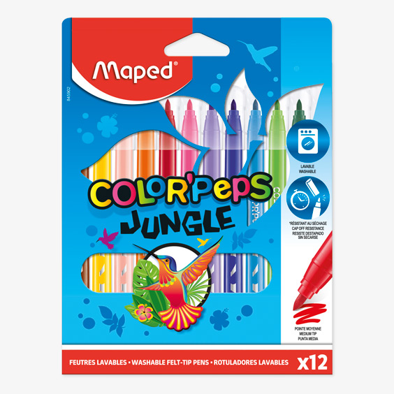 12 Feutres Maped Color'Peps Jungle