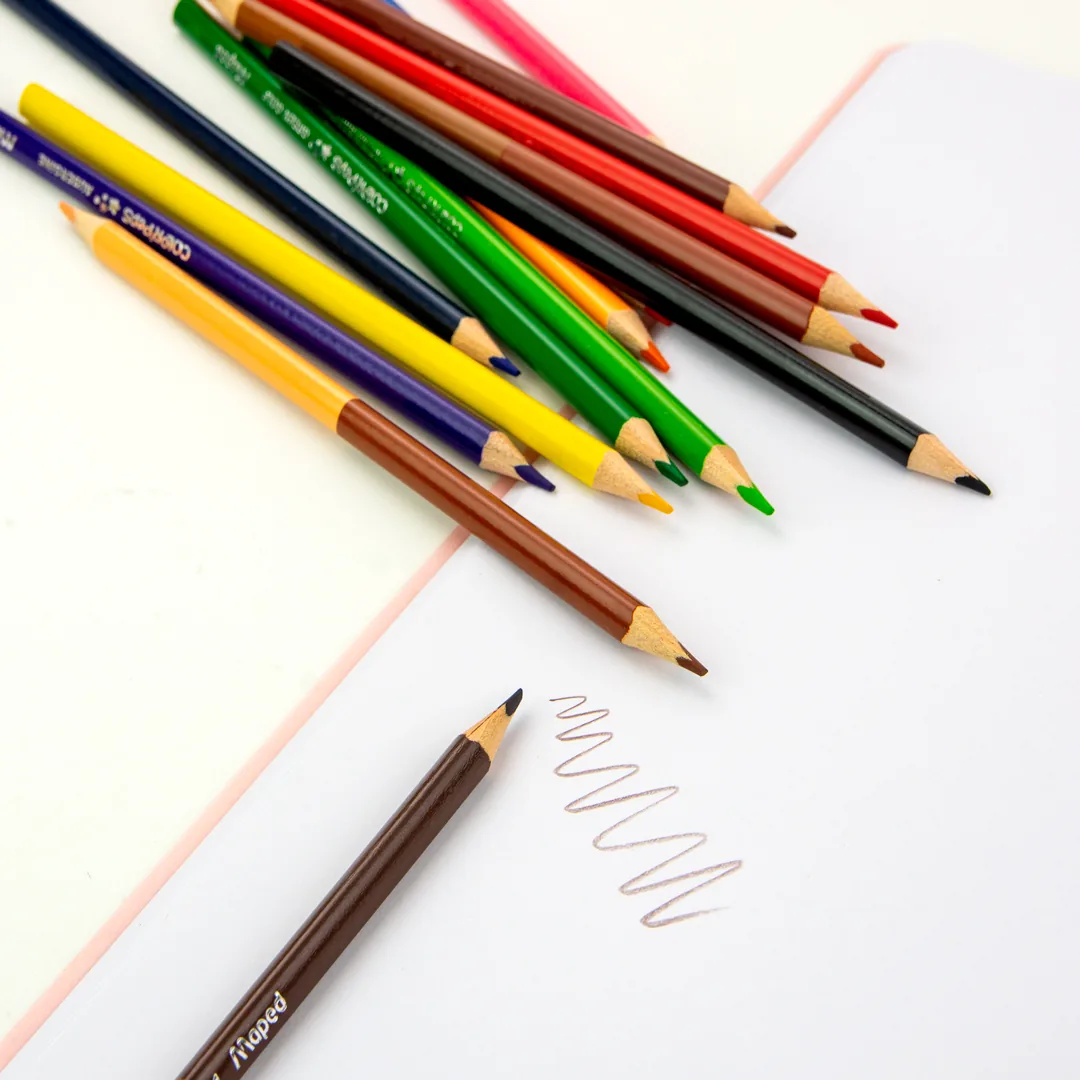 12 Colouring Pencils + 3 Duo Skin-Tone Pencils – Maped Color’Peps