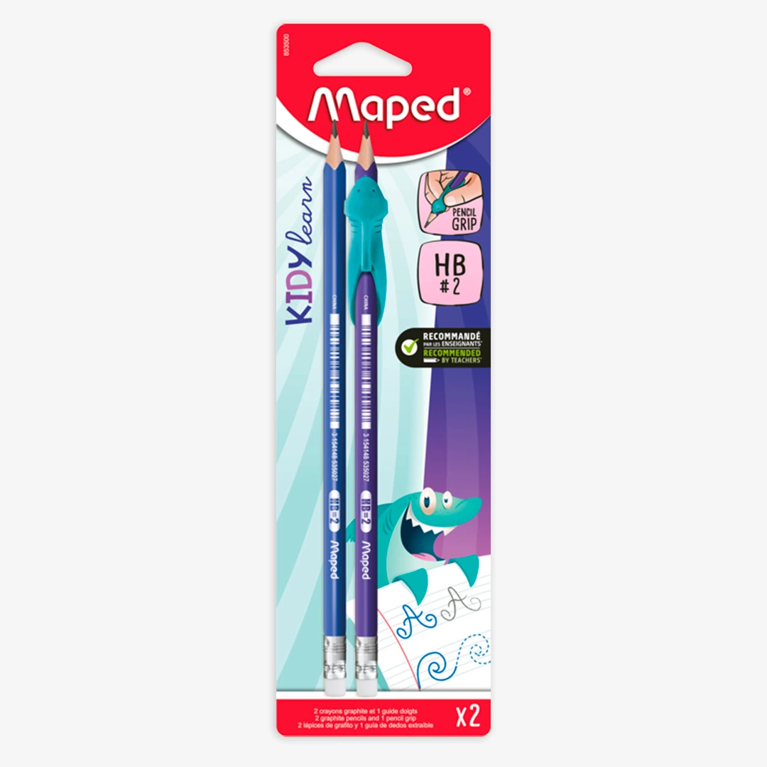 Set of 2 HB Graphite Pencils with Grip Guide – Maped Kidy Learn