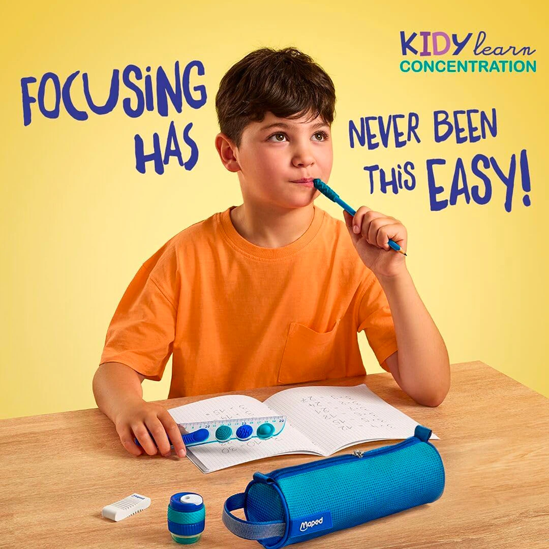 Set of 2 Pencils with Chewable Accessory – Maped Kidy Learn Concentration