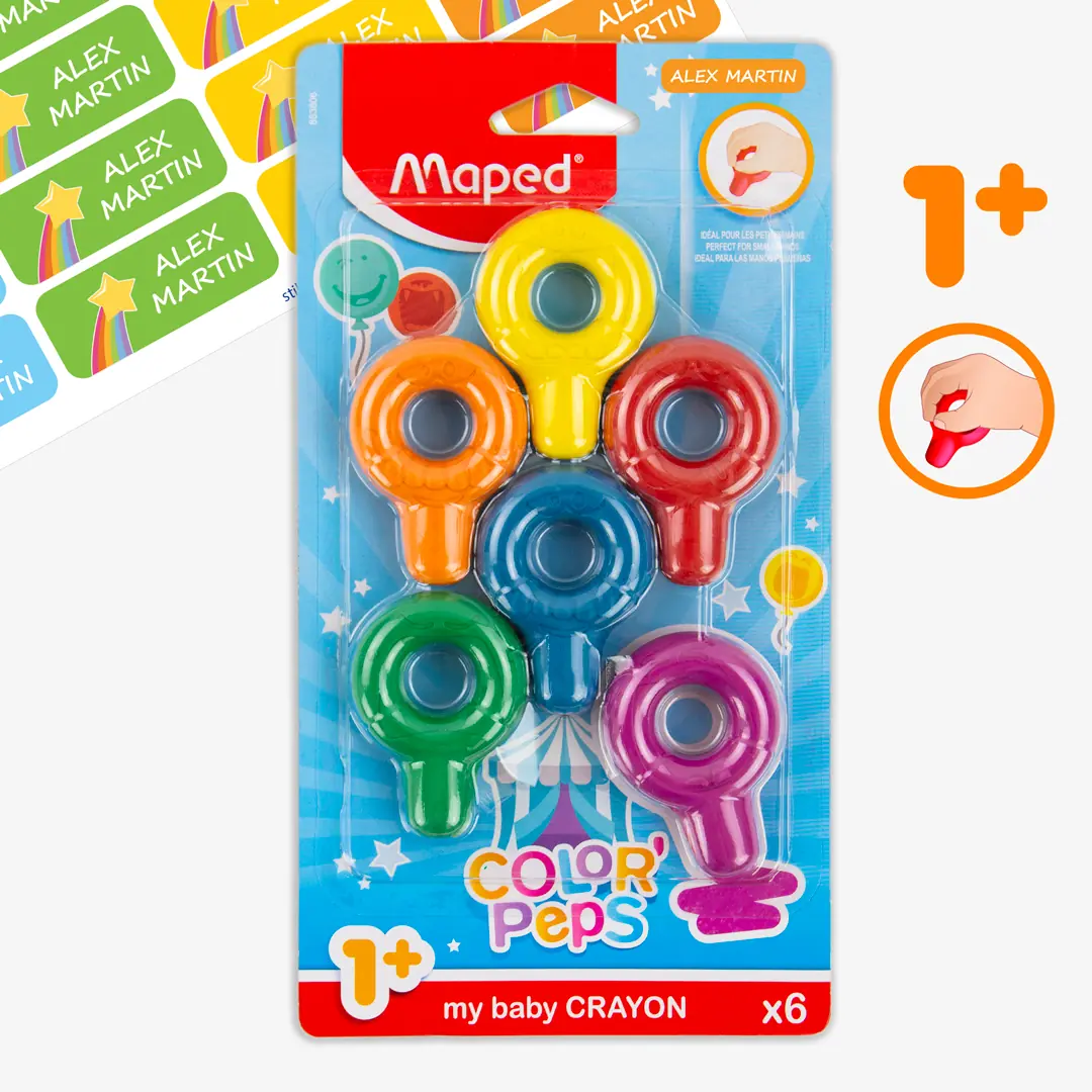 6 Colouring Crayons for Babies Aged 1+ – Color’Peps Early Age by Maped
