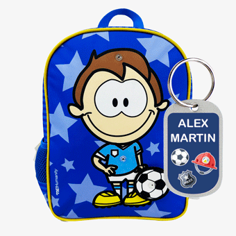 Kinder-Rucksack mit Berufsmotiven in Blau – von Me Humanity 