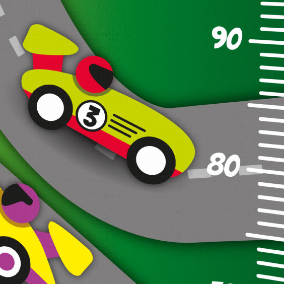 Personalised Racing Cars Height Chart