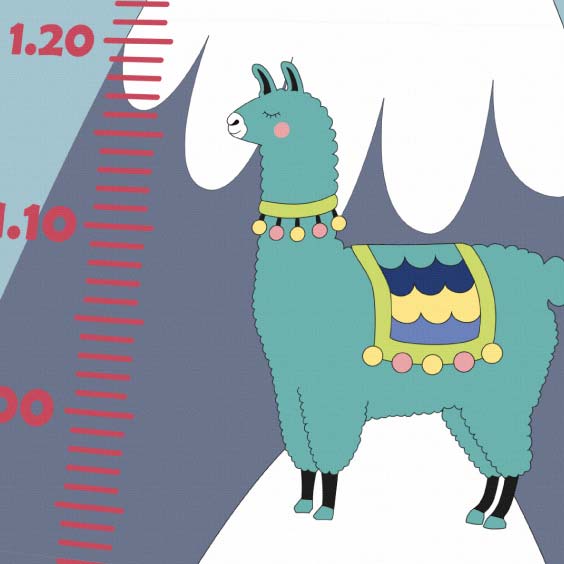 Personalised Llama Height Chart