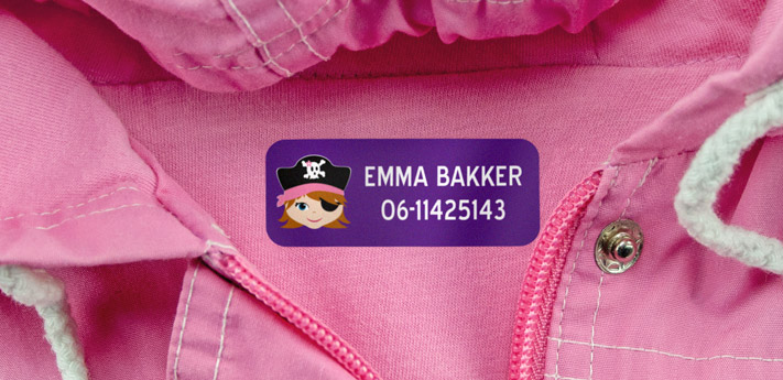 Middelgrote naamlabels voor kleding