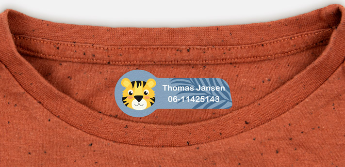 Thematische middelgrote naamlabels voor kleding