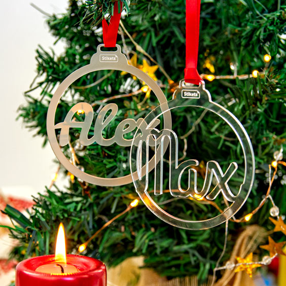Personalized Methacrylate Christmas Ornaments