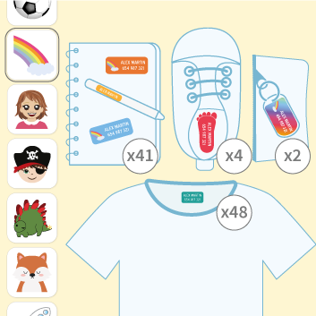 Sello infantil personalizado para ropa y material escolar - Lovely
