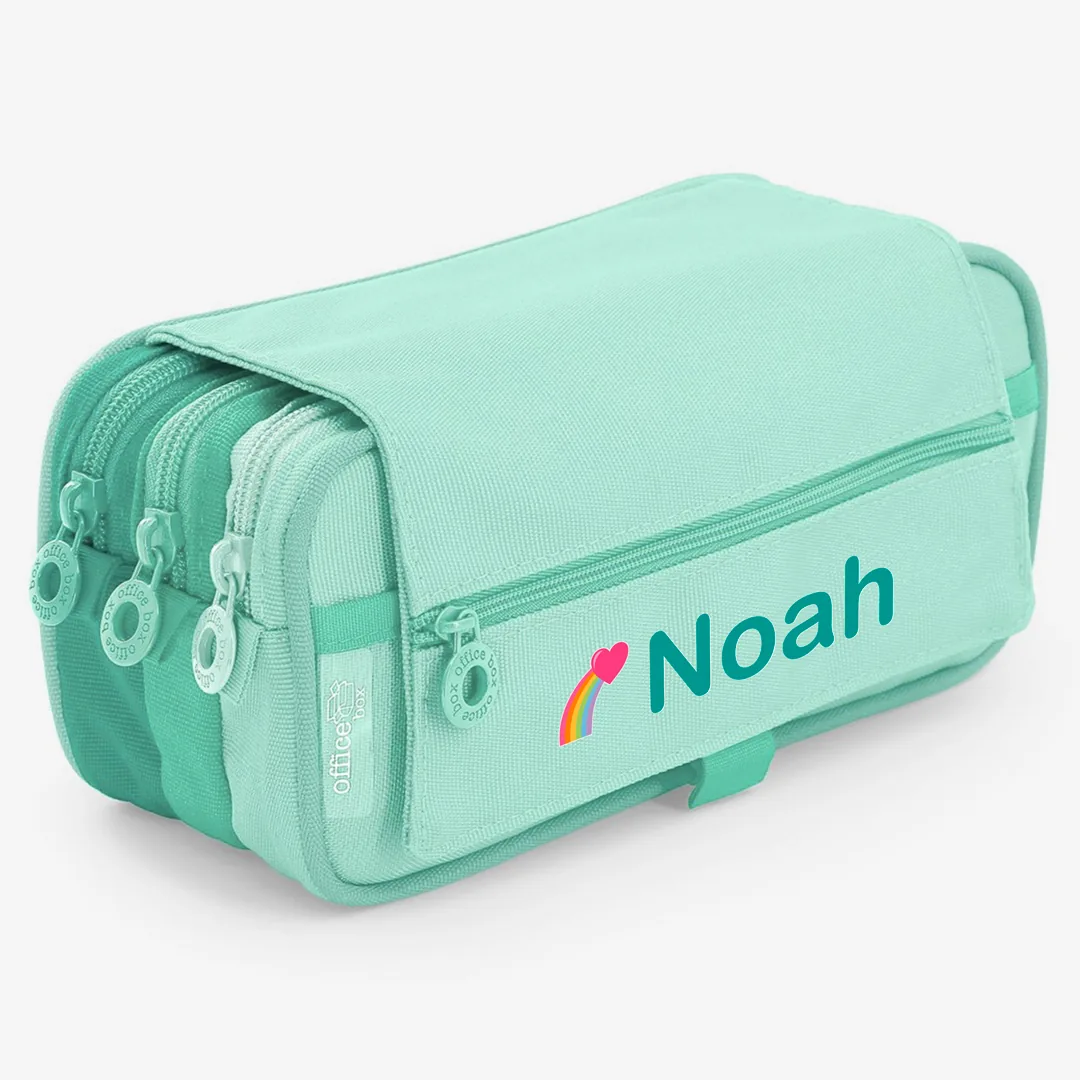 ersonalized Triple Pocket Pencil Case