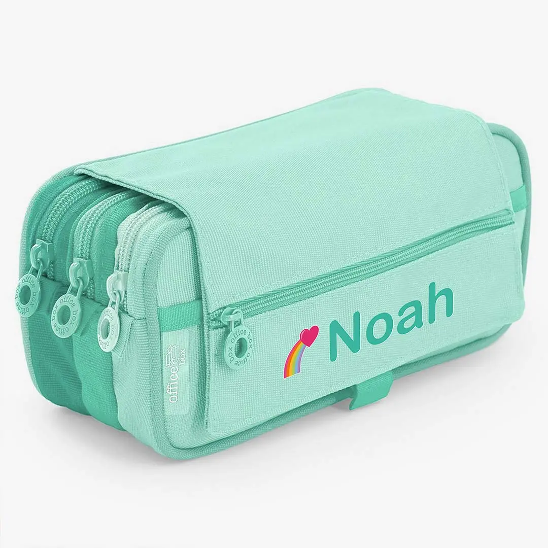 ersonalized Triple Pocket Pencil Case