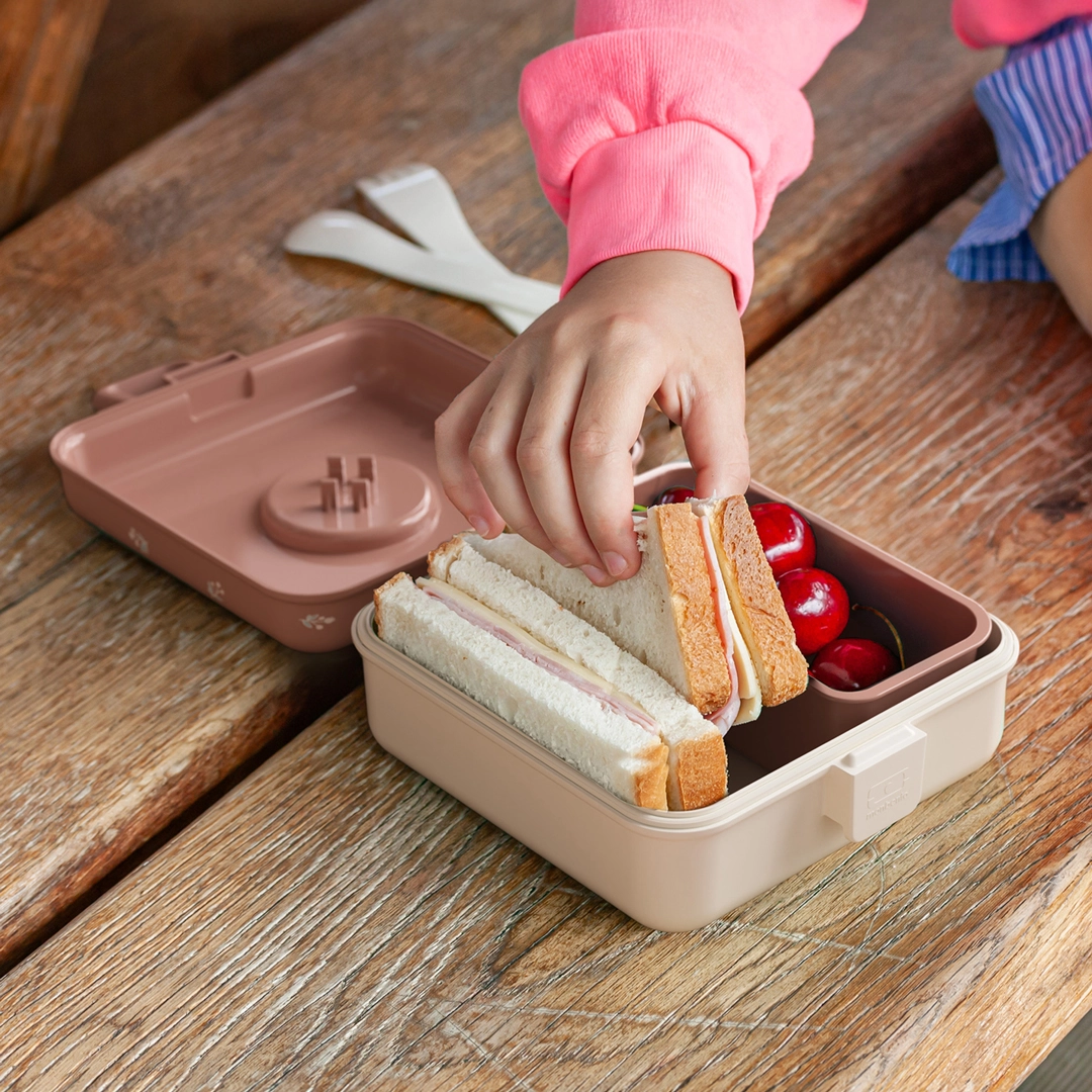 Personalised Cinnamon Fox Snacky Kids Lunch Box by Monbento