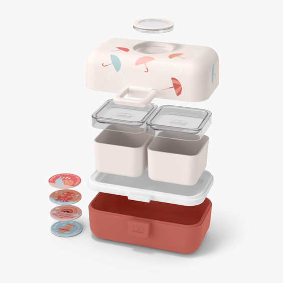 Lunch box per bambini rosa Monbento personalizzabile - Stikets