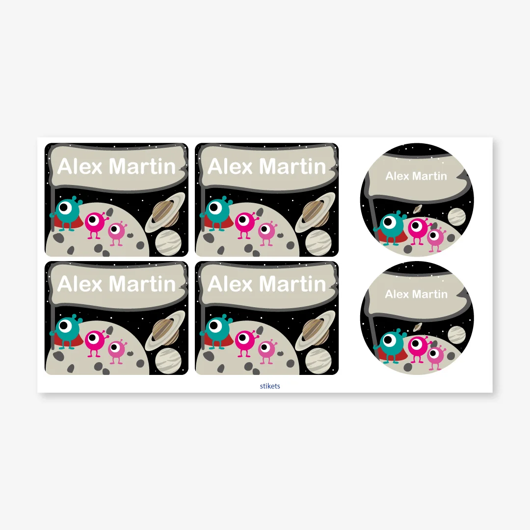 Themed labels for bottles and lunch boxes
