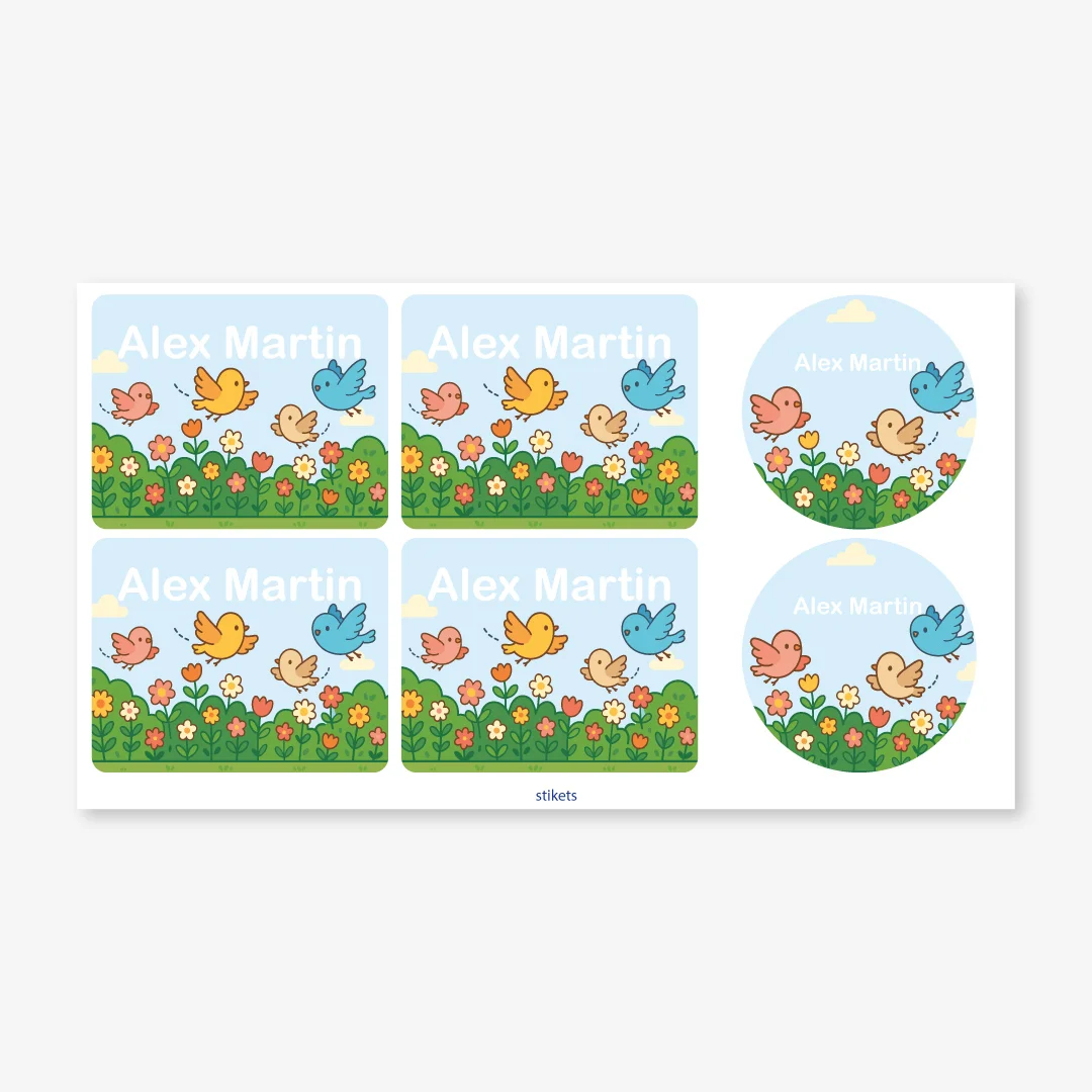 Themed labels for bottles and lunch boxes