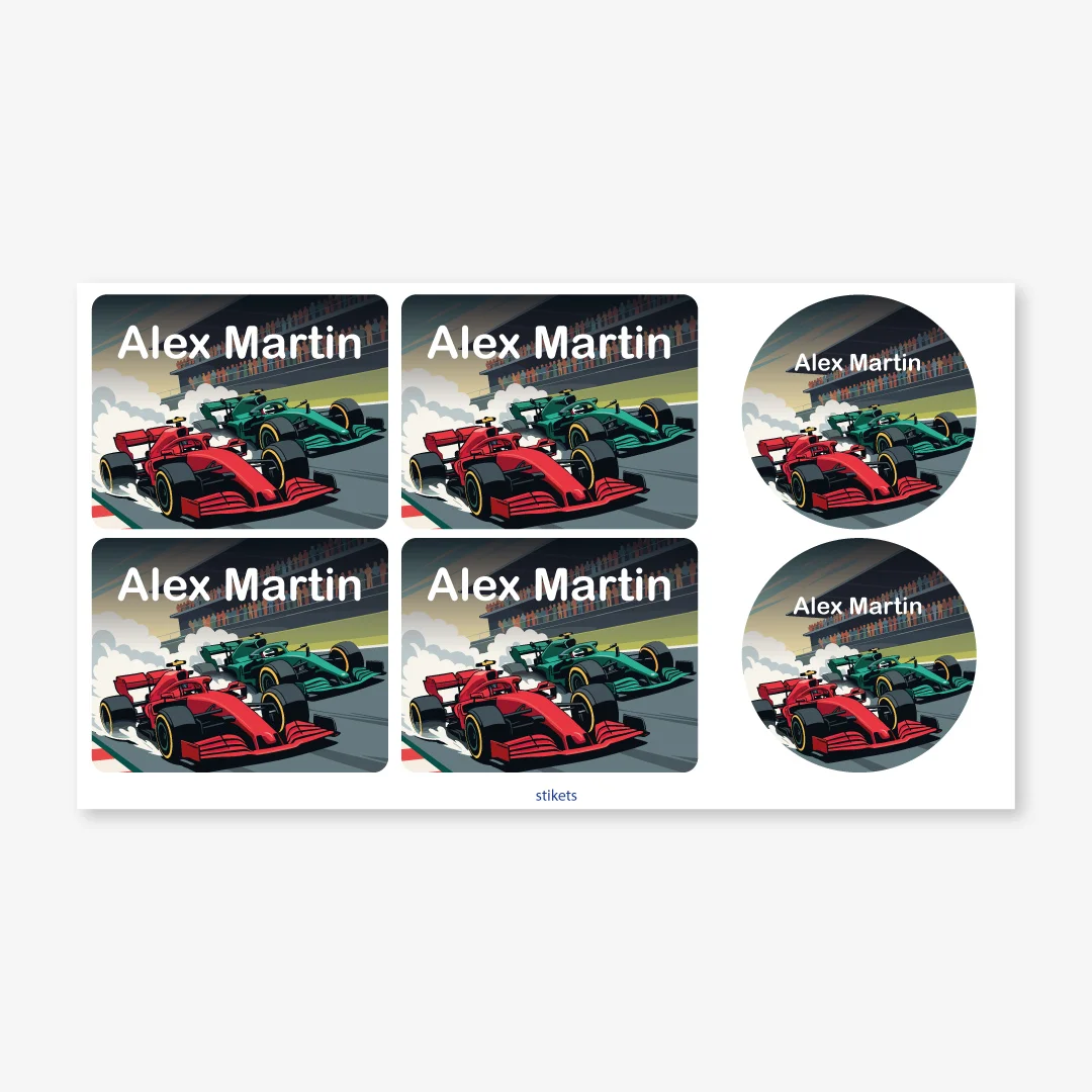 Themed labels for bottles and lunch boxes
